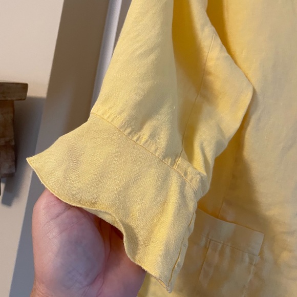 Talbots Yellow Linen Blazer - Picture 6 of 7